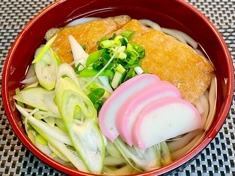 冷凍しておいた味付けお揚げで♡きつねうどん